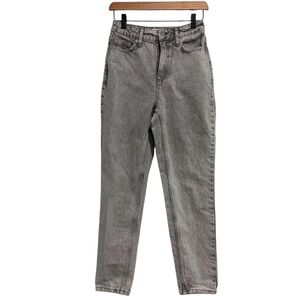 2/$25 Lime Gray Wash Women's High Rise 5-Pocket Mom Jeans 27”